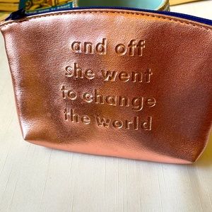 Ipsy rose gold metallic cosmetic travel Bag